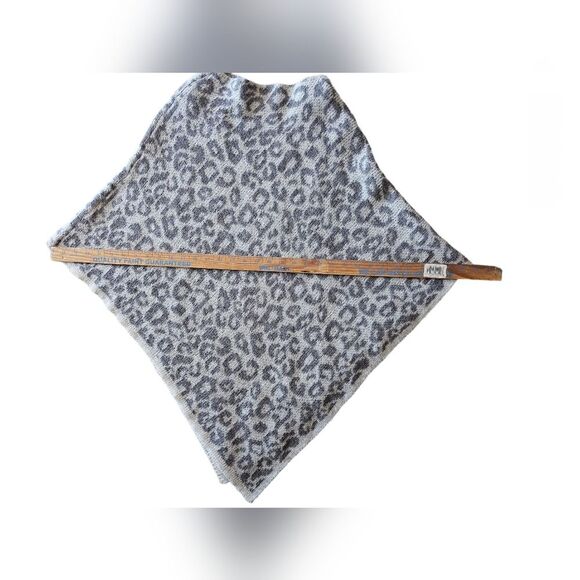 Nardi & Tagliaferri Leopard Print Knit Poncho Mohair Wool Blend Made in Italy - Picture 4 of 8